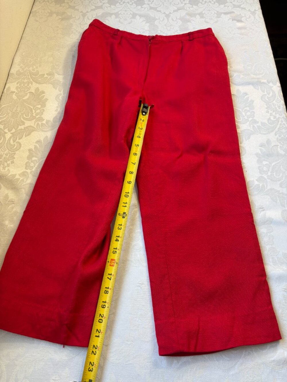 ⚠️VTG Harve Benard Red Linen Trousser Pants 30" Waist ILGWU Union Made USA 10 - Picture 2 of 8